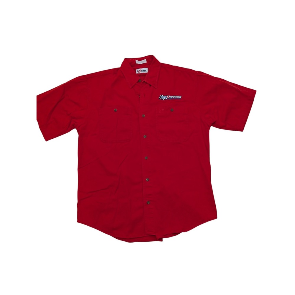 Ford Performance SVO‎ Men's XL Red Cotton Button Up Shirt Parts Chase Authentics